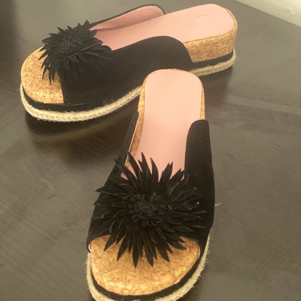 Cork platform flower top slides